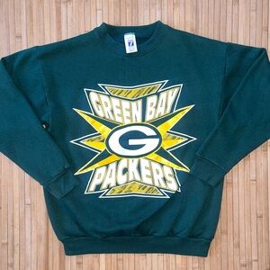 Logo 7 Vintage Green Bay Packer Crewneck Medium